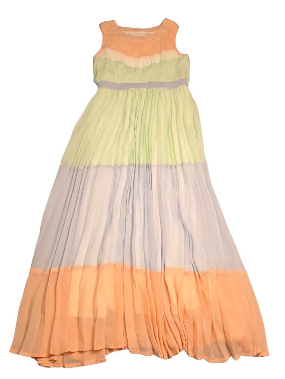 Girls Pleated Colorblock Maxi Dress 10